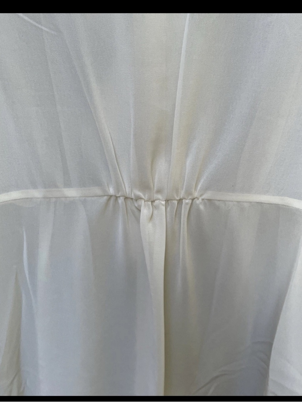 WD.NY Cream Ruffle-Front Sheer Blouse - Picture 6 of 7